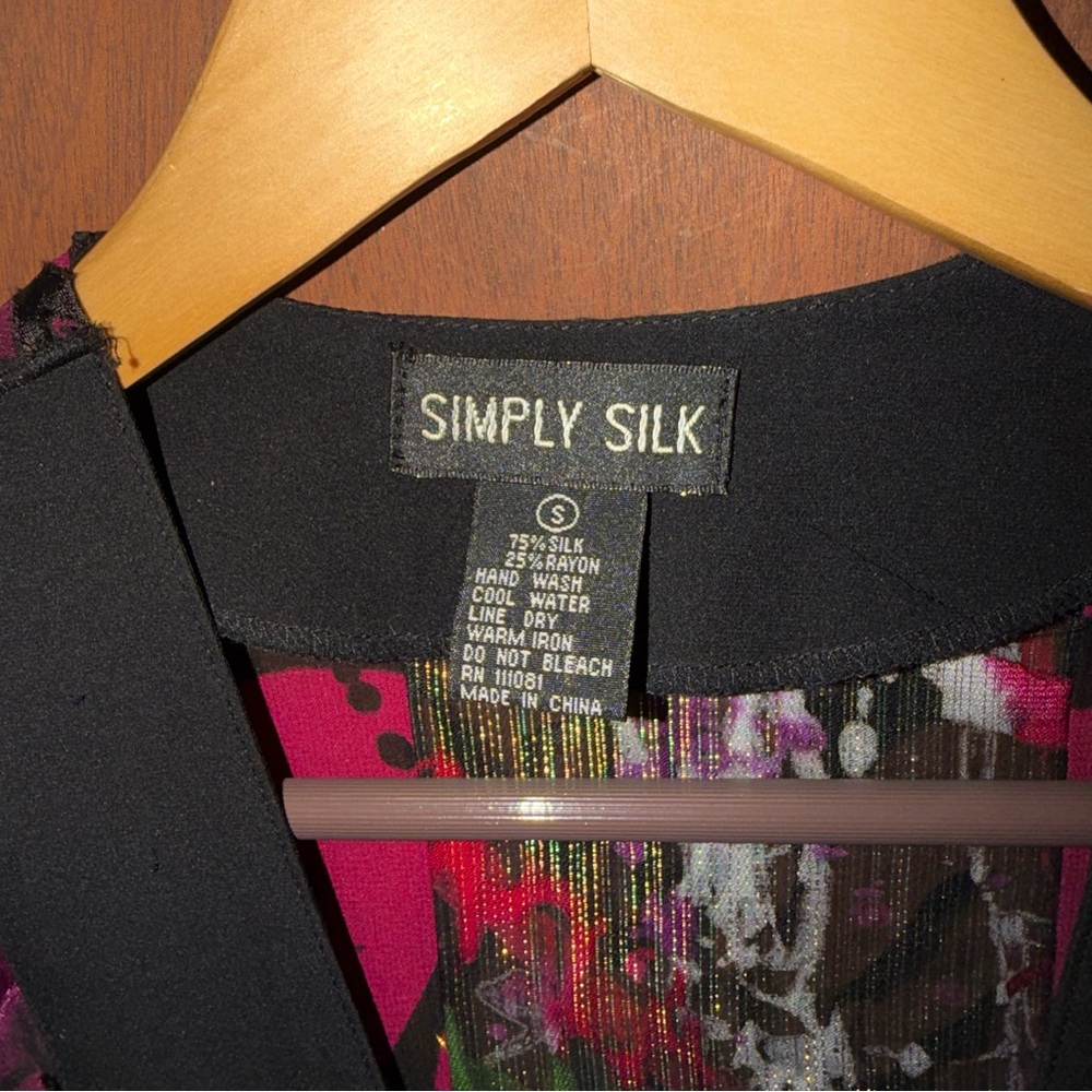 Simply Silk Patchwork Lightweight Cover Up Kimono… - image 5